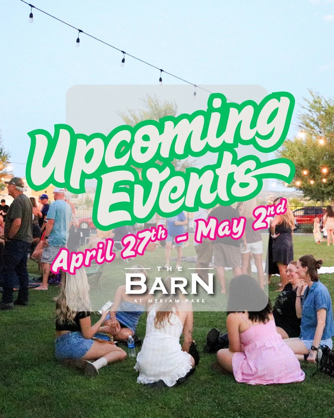 Cue the music, it&rsquo;s a full weekend of sunshine and dancing at The Barn 👏🏼

✨ Friday, May 1st - Silent Disco! (Ticketed / All Ages)
✨ Saturday, May 2nd - Whiskey River Band (Free!)

Tag your go-to dance partners and get ready to tear up the da