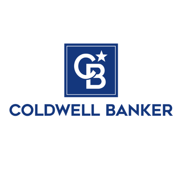 Coldwell Banker logo with a blue square containing stylized letters GB and a star, and the company name in bold blue letters underneath.