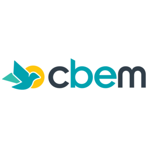 Logo featuring a stylized blue bird in flight next to the text "cbem" in blue and black letters.