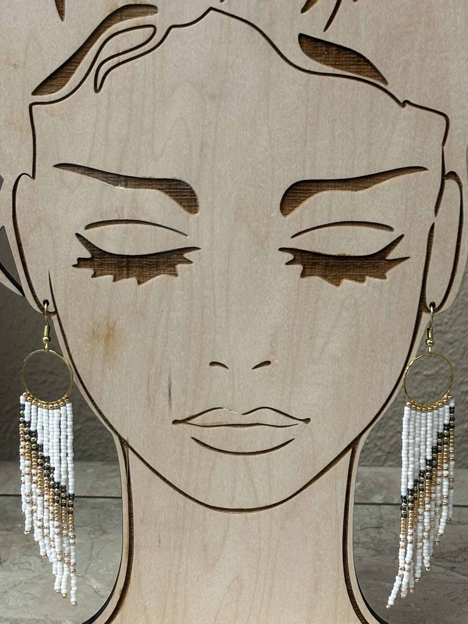 Golden Cascade Seed Bead Earrings