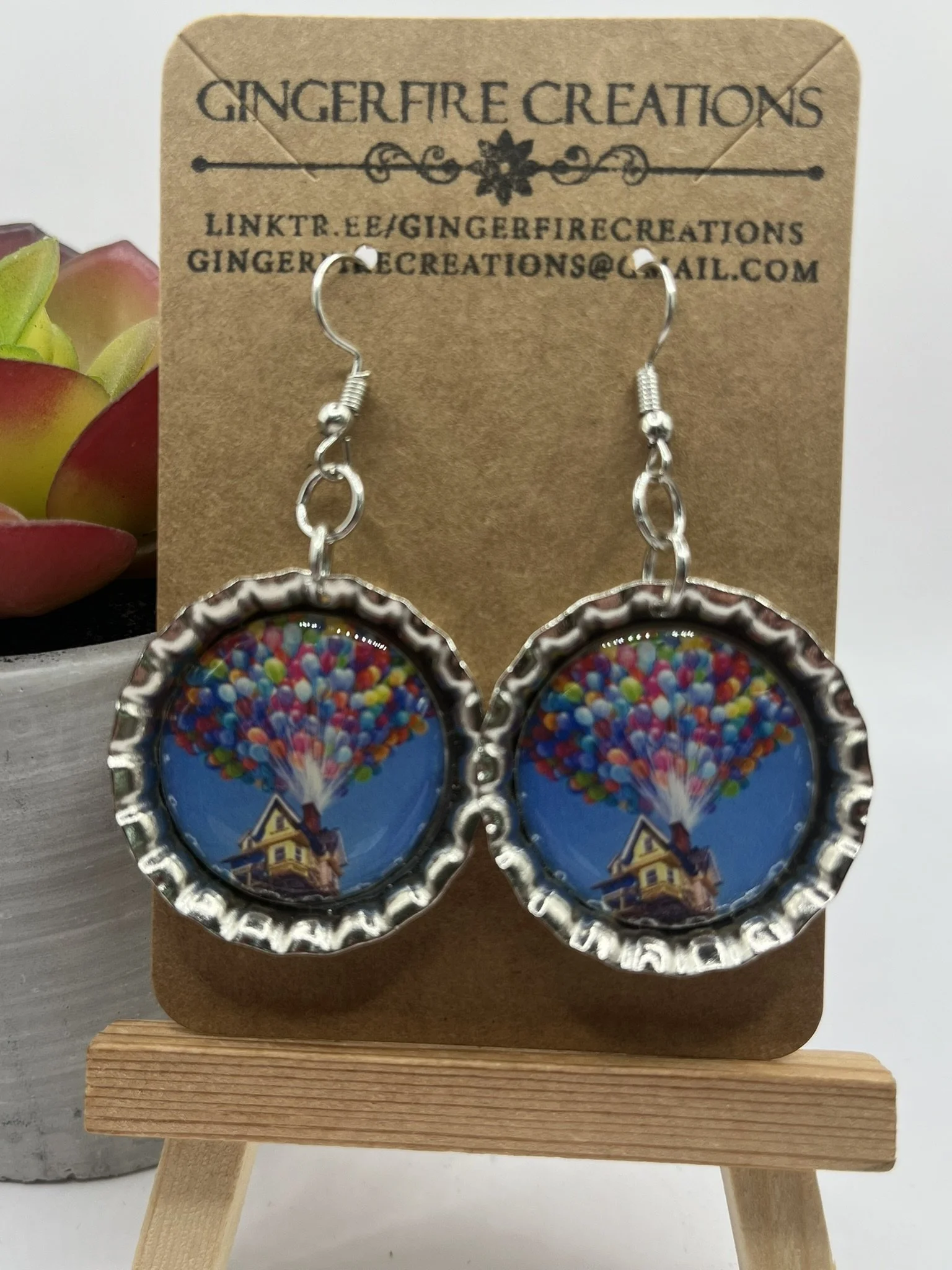 Balloon House Bottle Cap Earrings