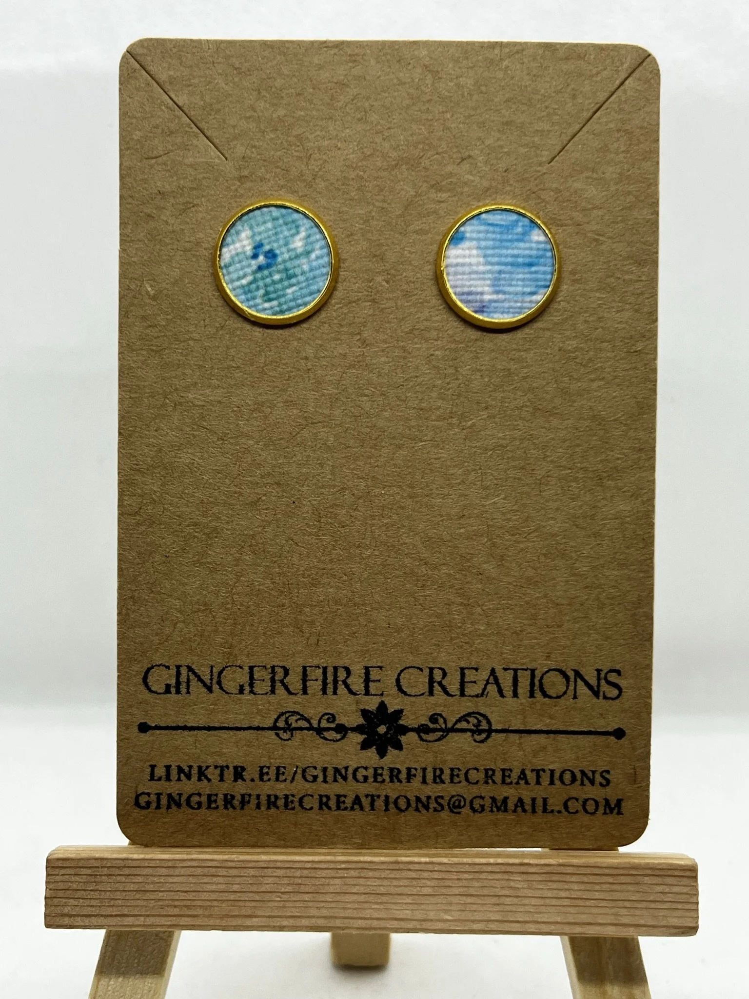 Blue Flower Studs
