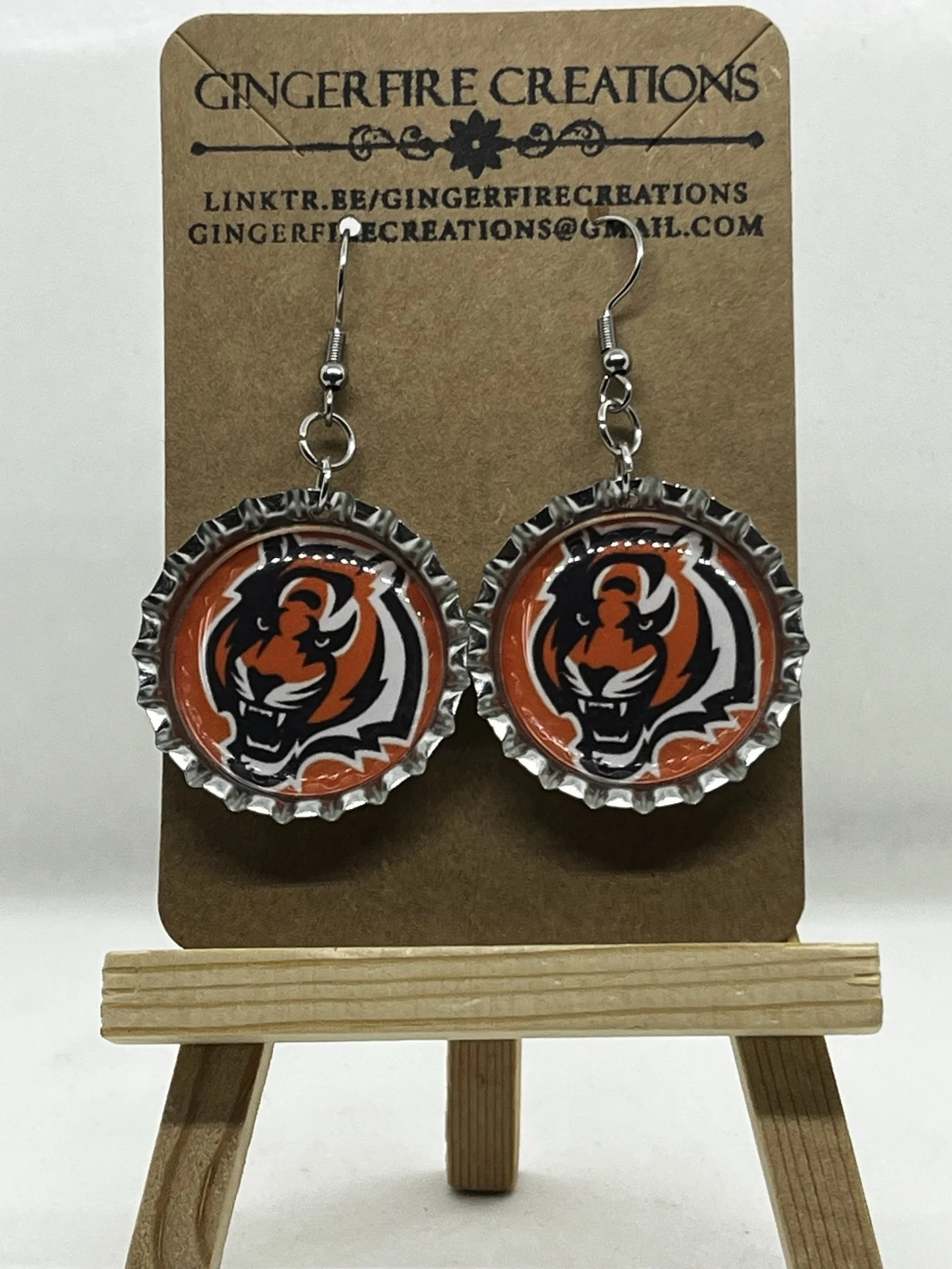 Bengals Bottle Cap Earrings