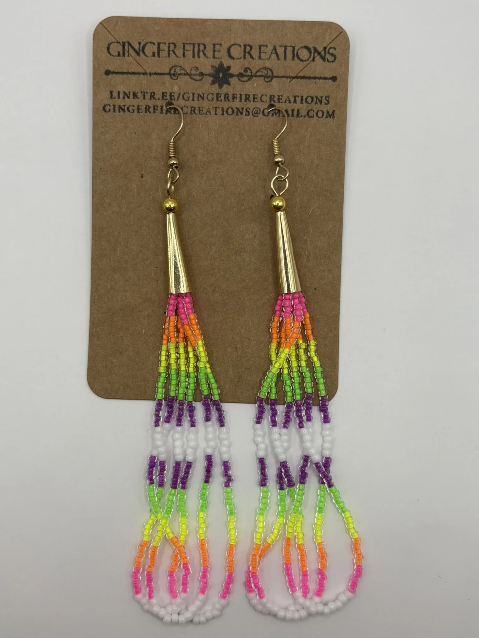 Neon Rainbow Looped Tassels