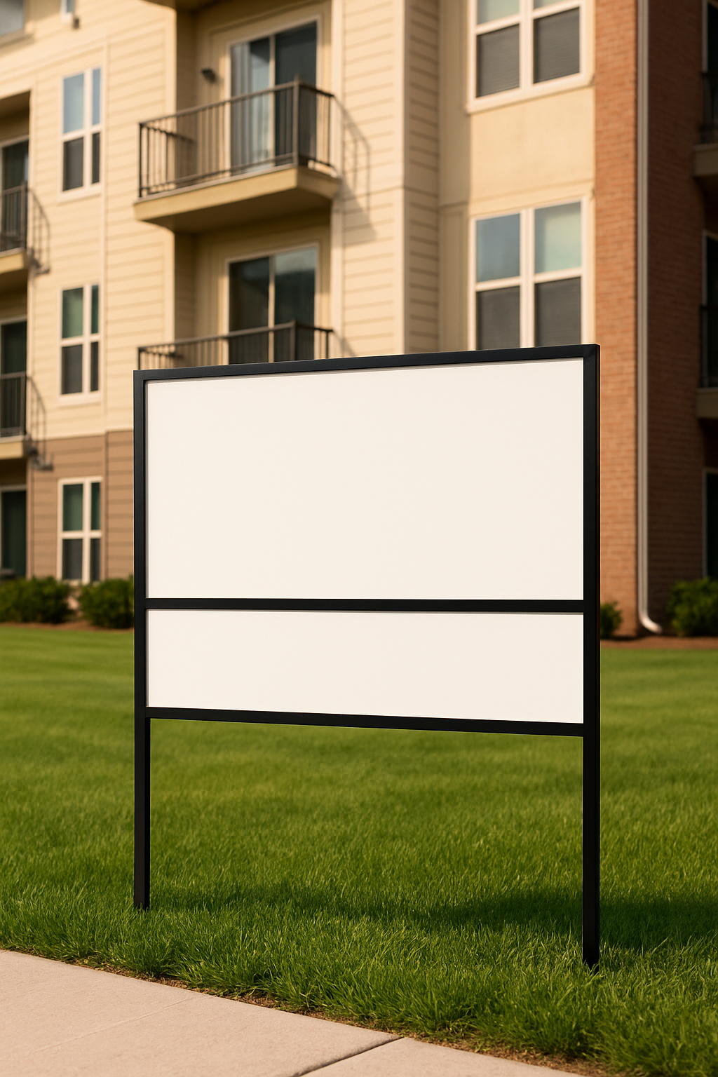 Large Black Metal Stake Sign