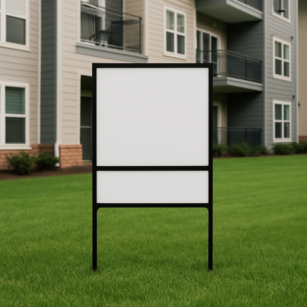 Small Black Metal Stake Sign