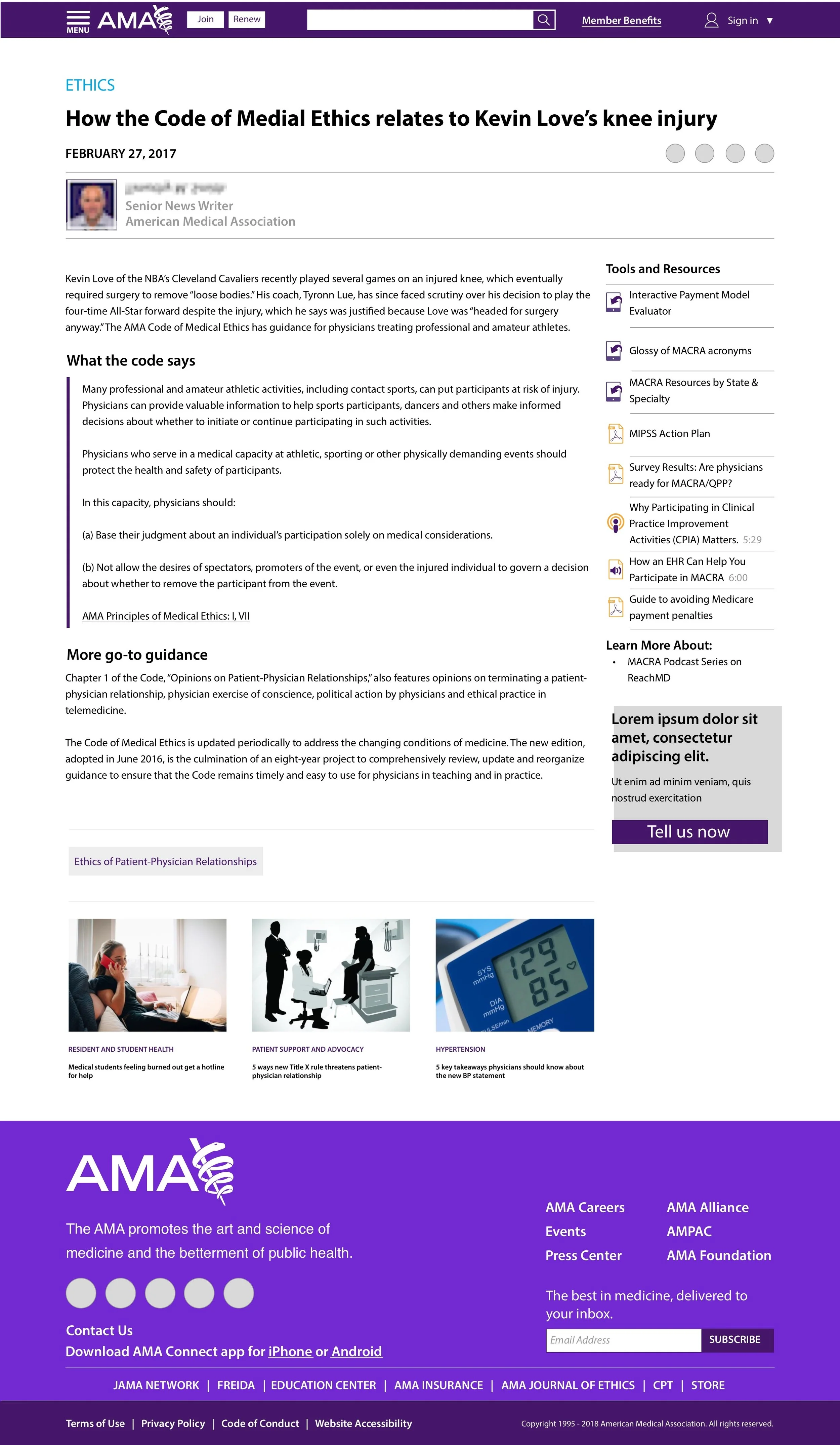 Example of an enterprise core content page designed for trust, clarity, and engagement, featuring structured editorial content, related resources, and conversion pathways.