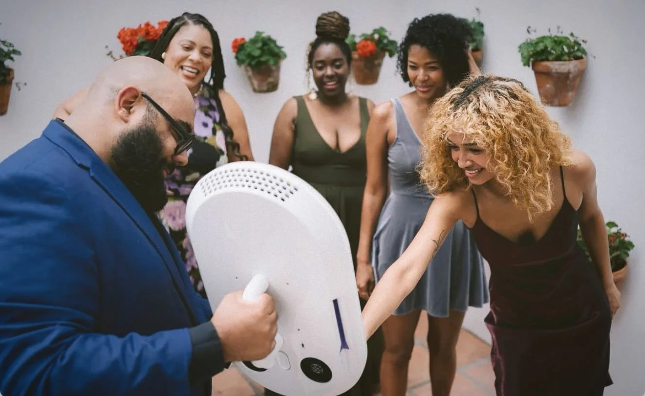 Our photo booth is removable from the stand and can roam around the party! #photobooth #photoboothevents #photoboothaustin