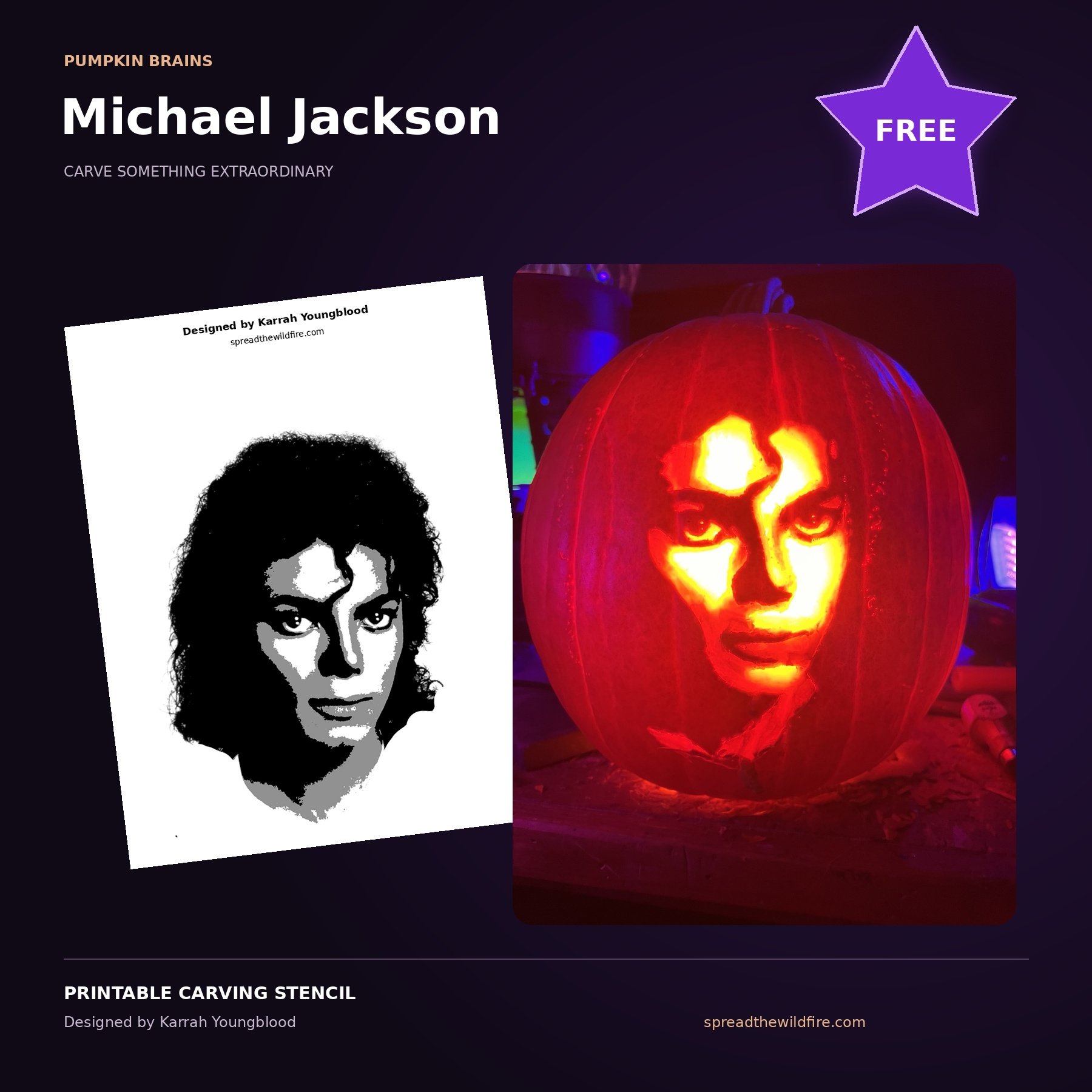 Michael Jackson Free Pumpkin Template