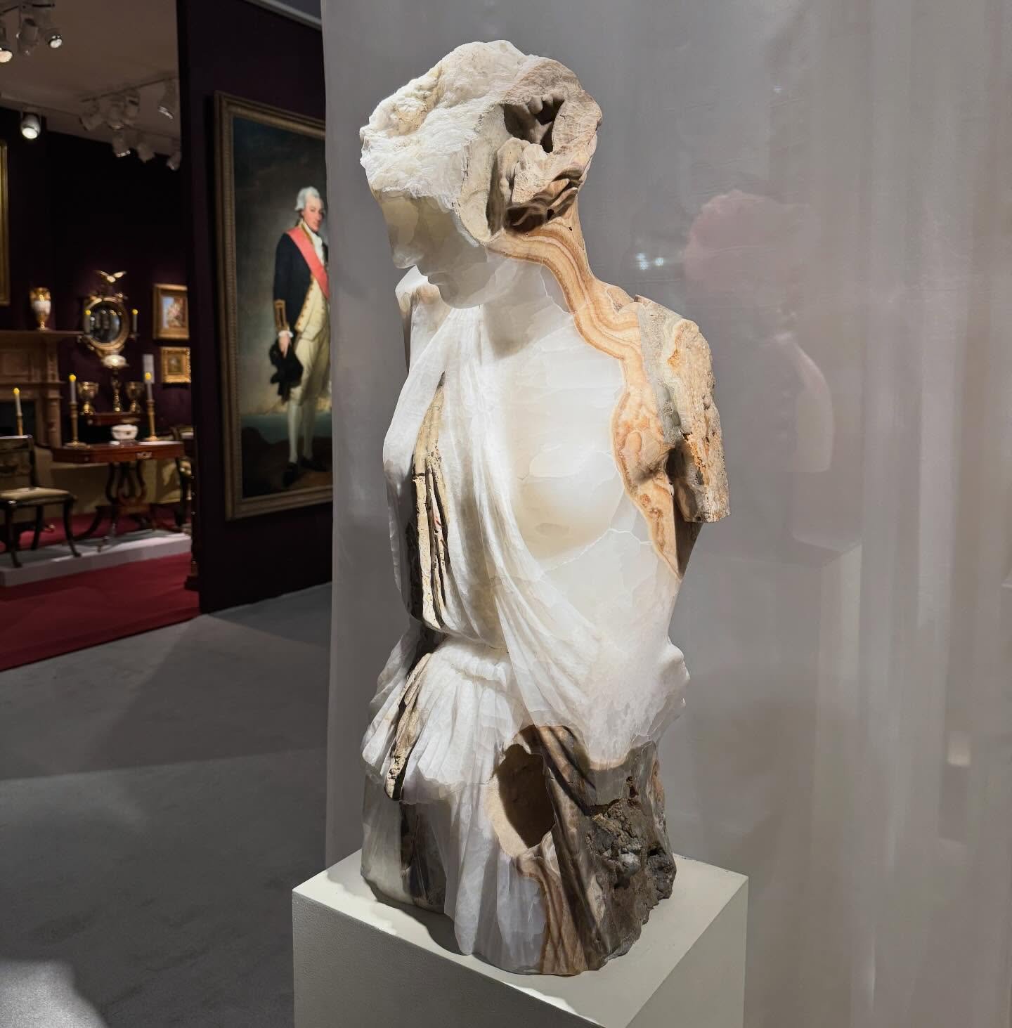 New to me discovery from The Winter Show: the Contemporary artist Massimiliano Pelleti exhibited by Bowman Sculpture. The artist uses rock with natural inclusions to create unexpectedly new Classical sculpture.