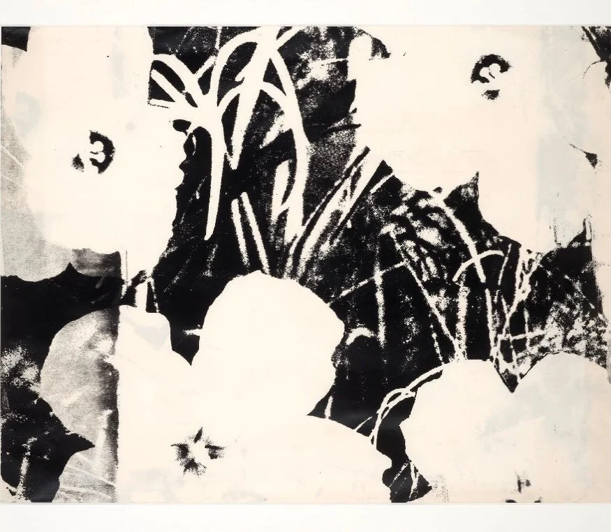 I know you&rsquo;ve seen Andy Warhol flowers a million times, but this 30 x 40 inch screenprint (they&rsquo;re usually square) in black and white predates the edition of 250. It&rsquo;s unique - not editioned. It&rsquo;s fundamental to Warhol&rsquo;s