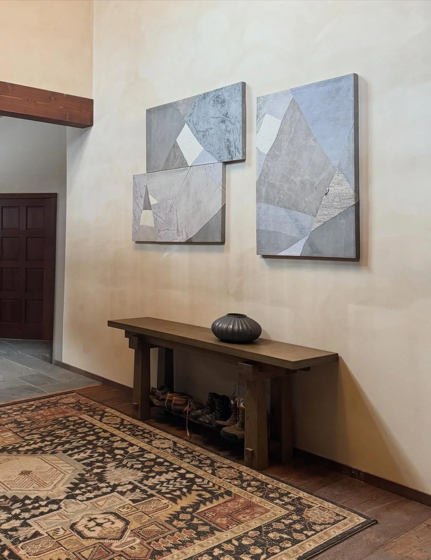 Paintings of mountains would be a bit on the nose for a ski house, but this Martha Tuttle piece, I feel good about! From yesterday&rsquo;s install. A Los Angeles Modern Auction win.