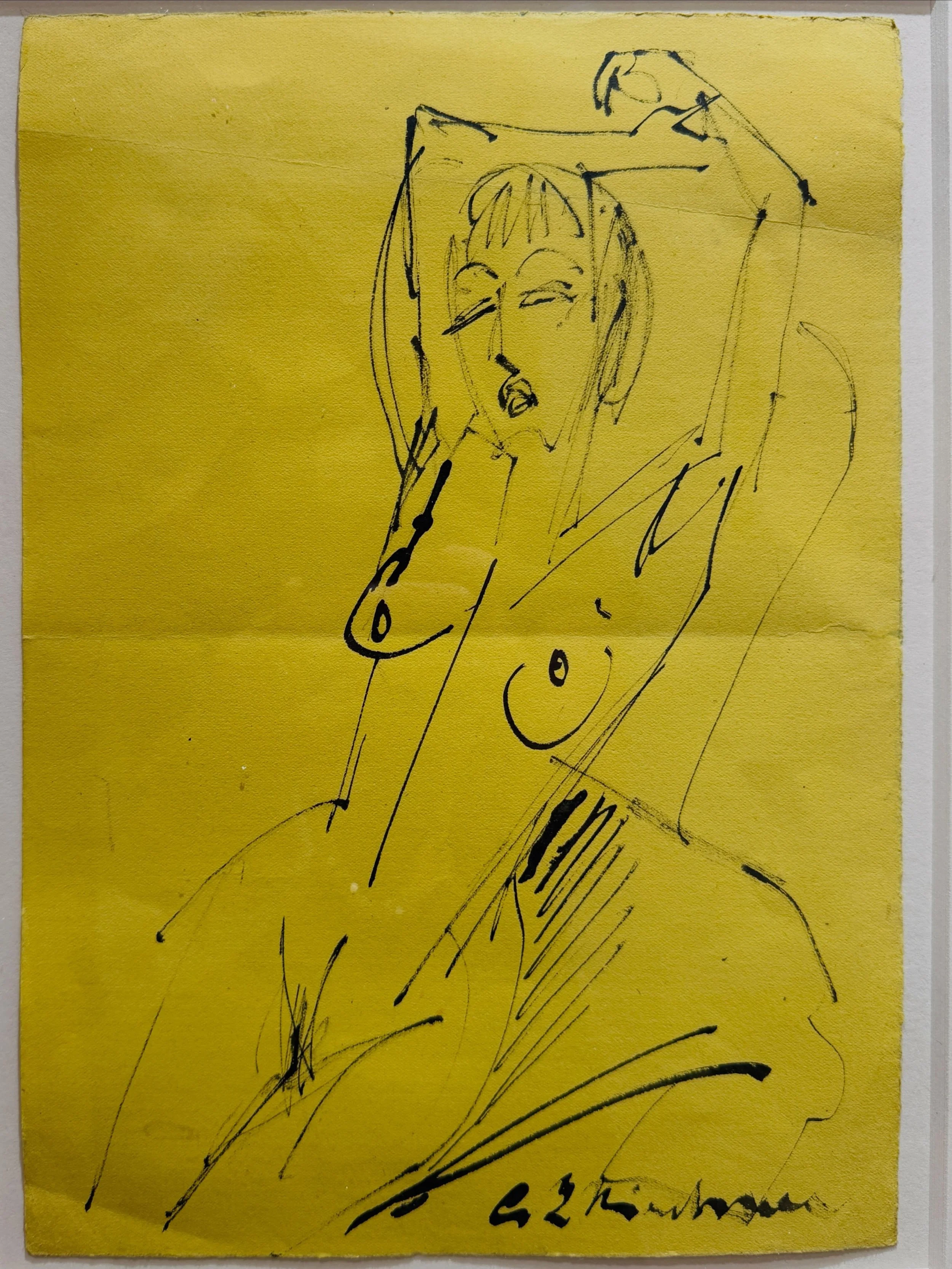 First auction bid and win of the season: fantastic spikey Kirchner ink drawing from Swann!