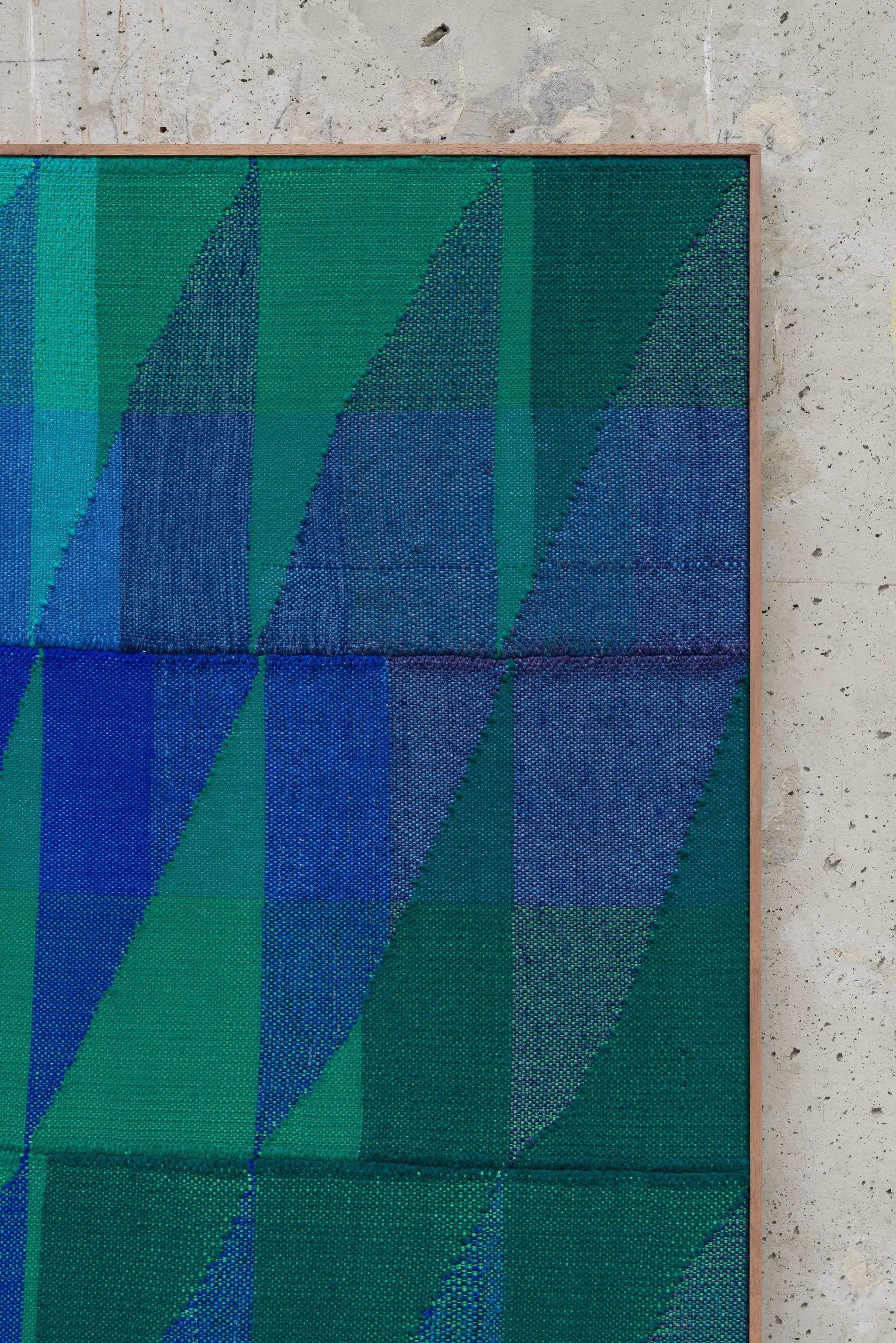 Brent Wadden, Untitled, 2025, Hand woven fibers, wool, cotton and acrylic on canvas, 60 x 57 inches, $65,000 (Brussels) 