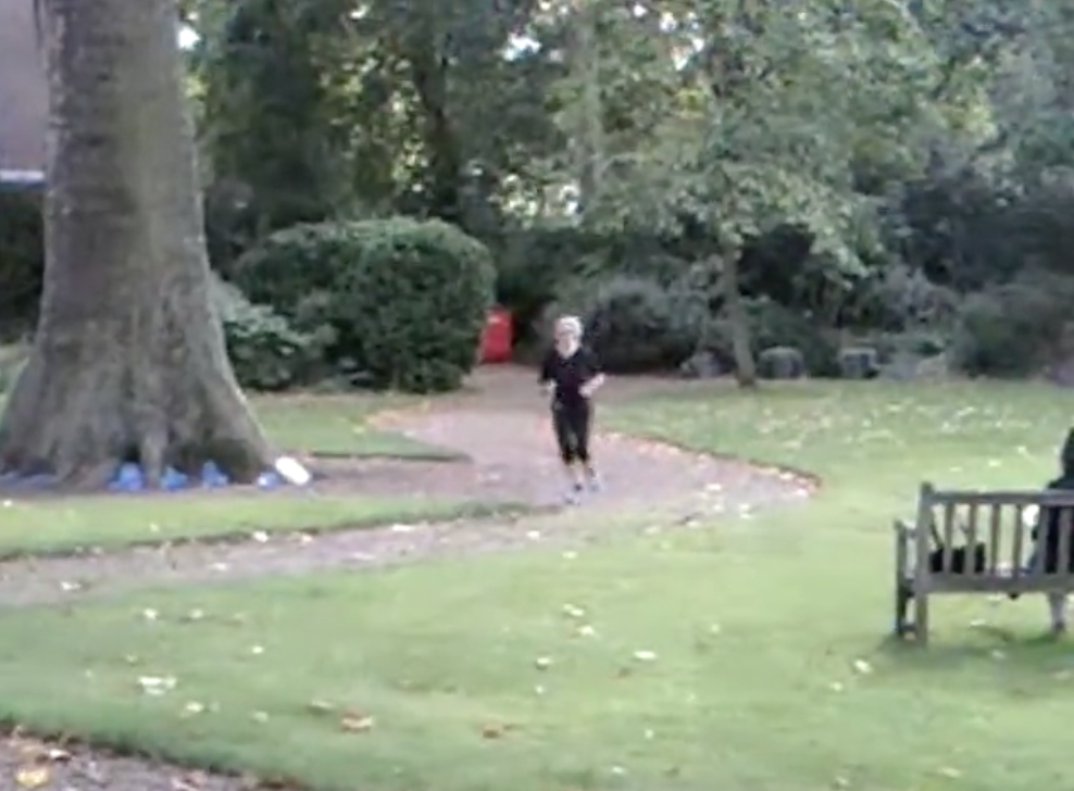 Click to watch A Lunchtime Run in Mecklenburgh Square, (camera images)