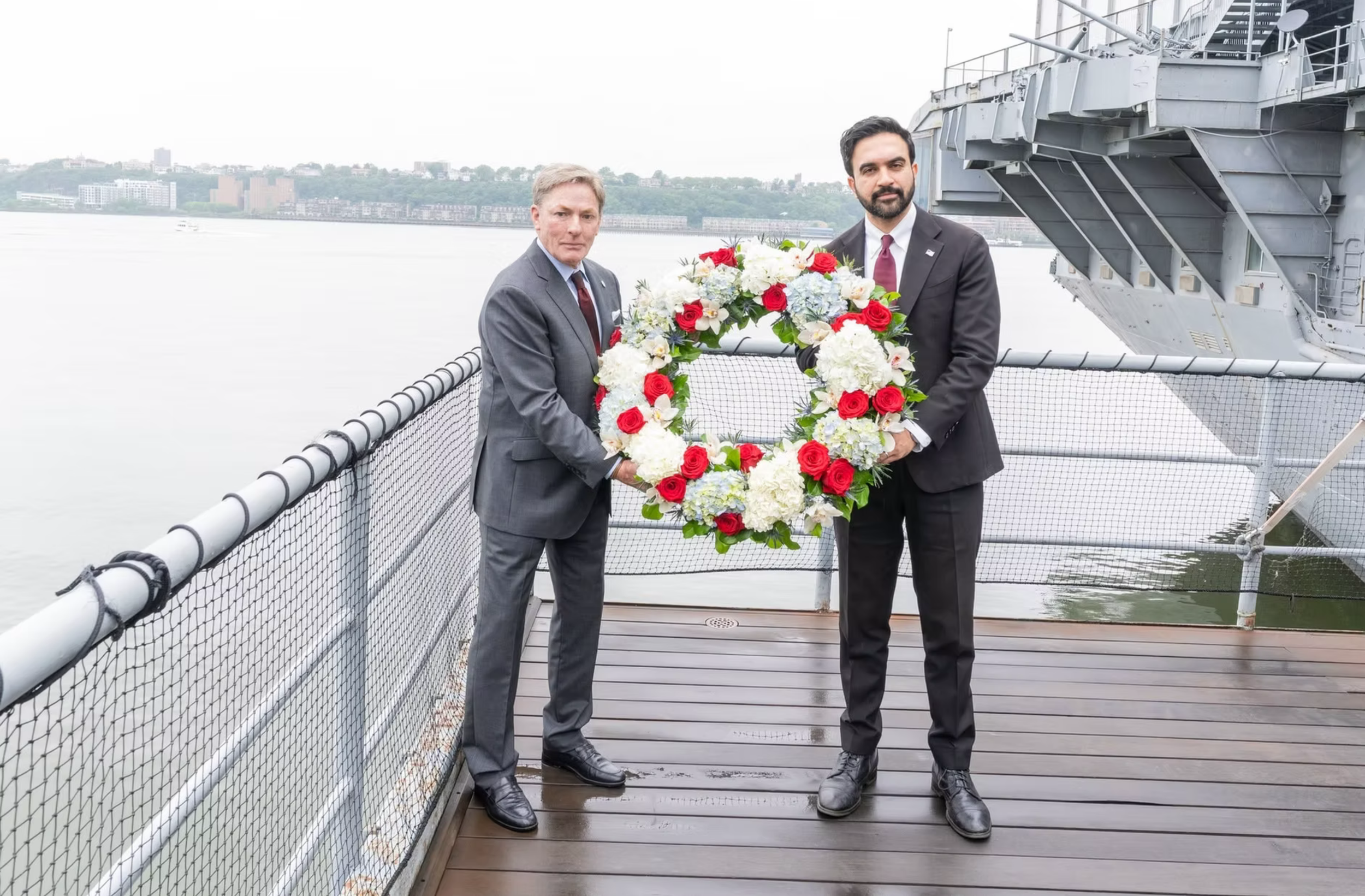 Ken Fisher, Co-Chairman of the Intrepid Museum and Mayor Zohran Mamdani