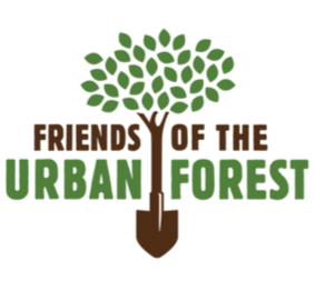 Logo with a green tree and text that reads 'Friends of the Urban Forest' in brown, green, and red.