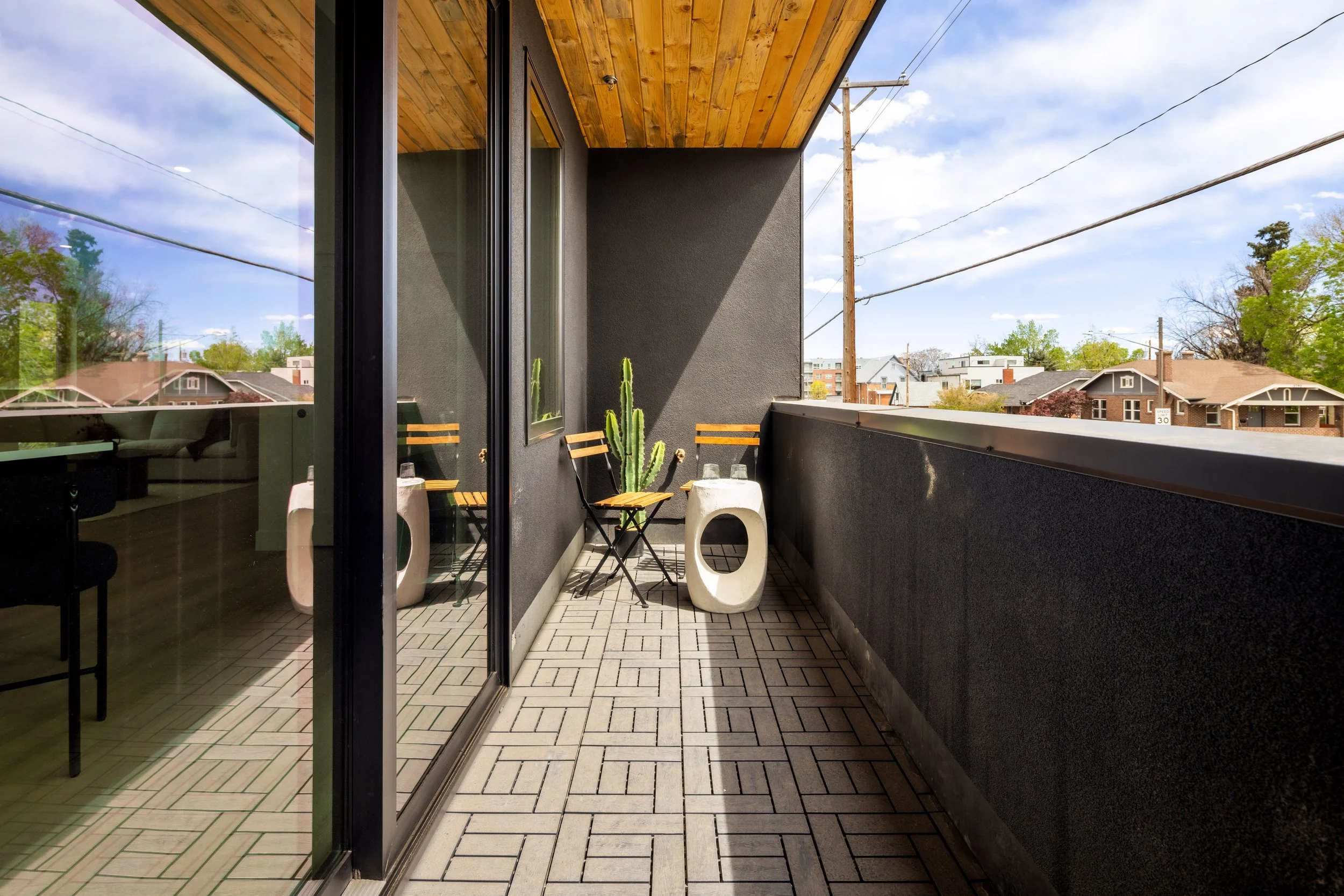 Full view of 2-bedroom layout at Berkeley Residences modern Denver condo showing open floor plan and contemporary finishes
