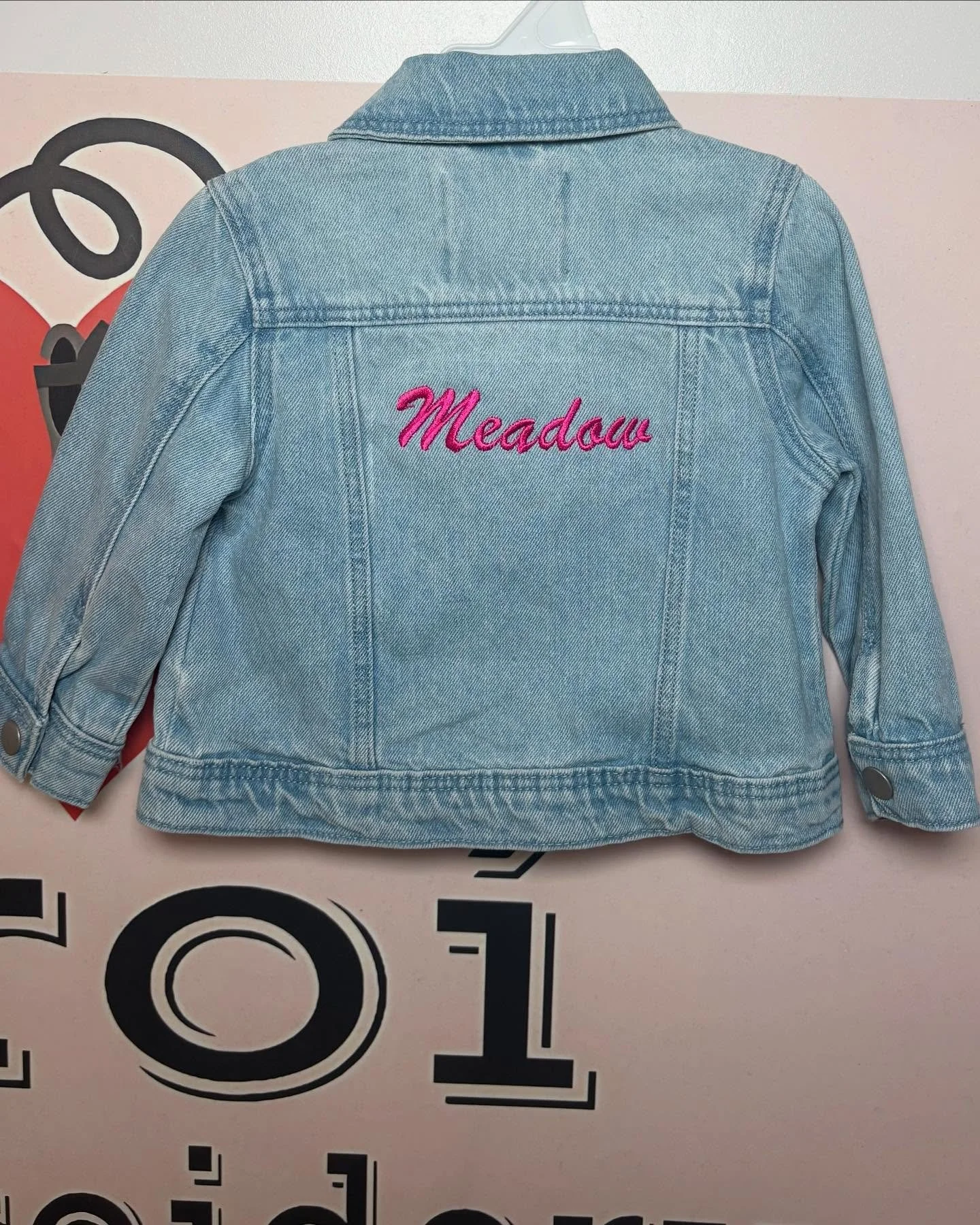 Kids Denim jackets 🩷

Also available with added designs 🦋