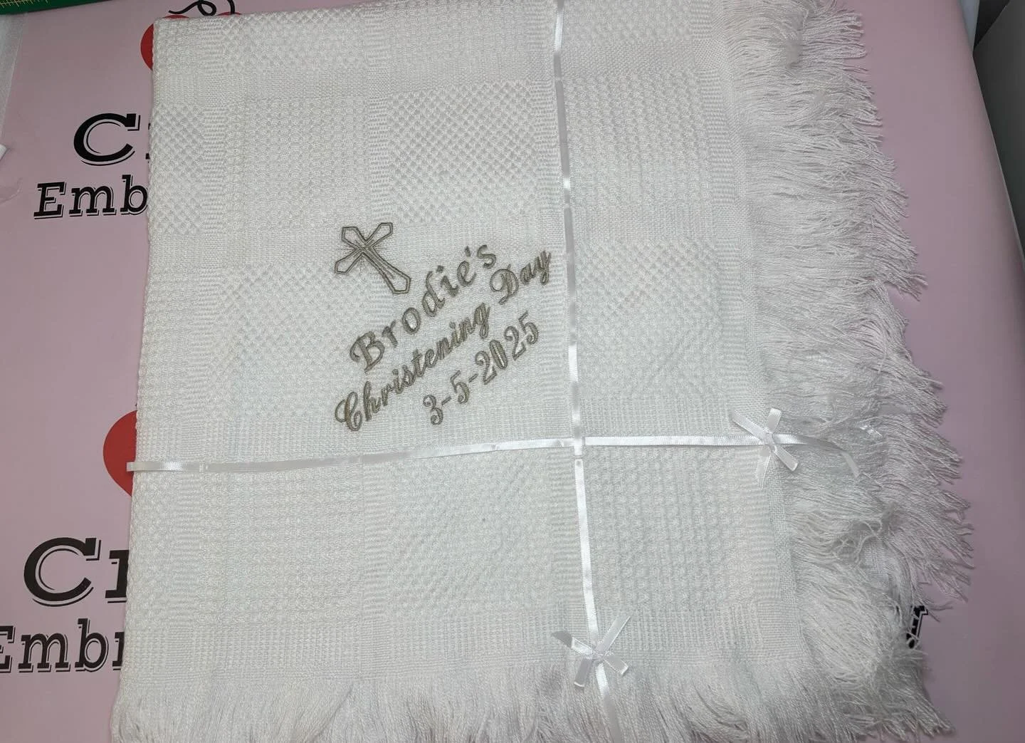 Christening blankets now available 🤍