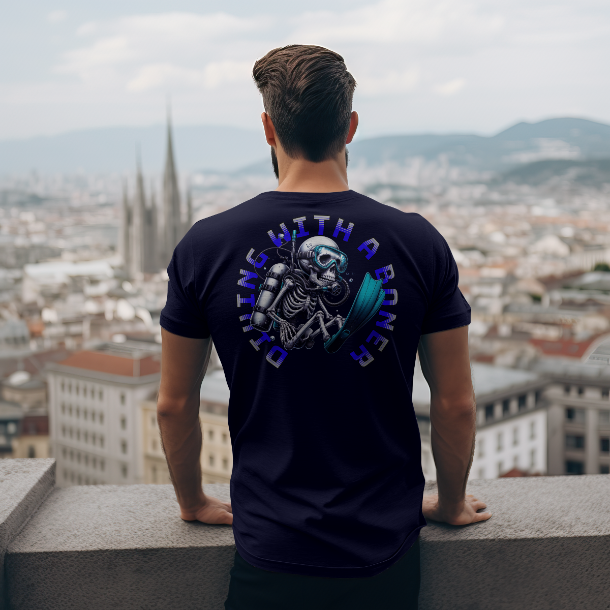 Diving with a Boner - Mockup Model Navy Blue.png