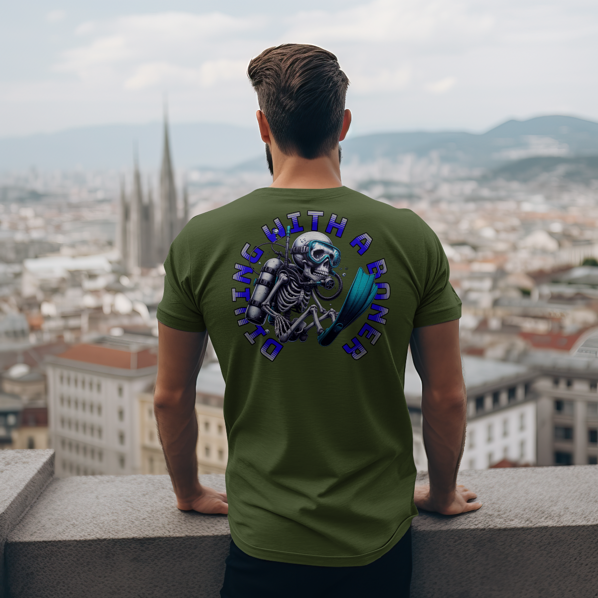 Diving with a Boner - Mockup Model OD Green.png