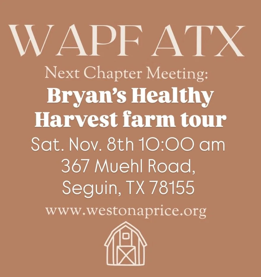 Join me this Saturday in Seguin for a farm tour at Bryan&rsquo;s Family Farm for our next chapter meeting (aka opportunity for connection 🤗). 

When: Sat. November 8th 10:00 am
Where: 367 Muehl Road, Seguin, TX 78155

This is a family friendly event
