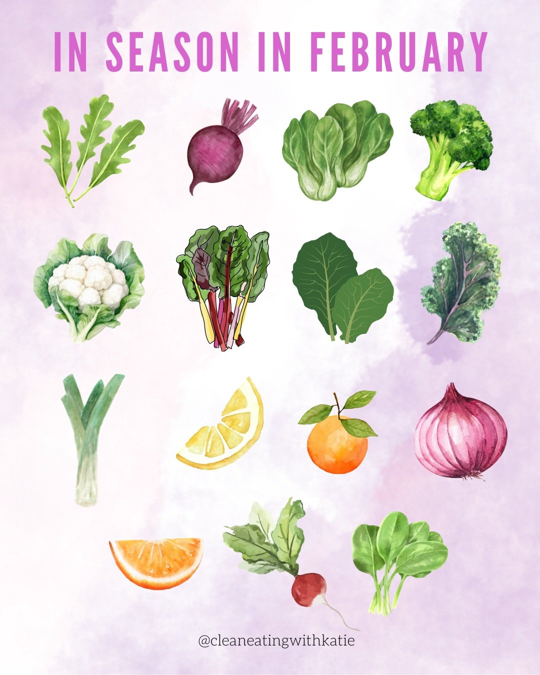 Happy #seasonalfoodsunday y&rsquo;all! 

In February we still have leafy greens, citrus, and cruciferous vegetables a plenty.

I&rsquo;m still really enjoying citrus 🍊 and beets! What&rsquo;s your favorite seasonal produce in February? 

#cleaneatin