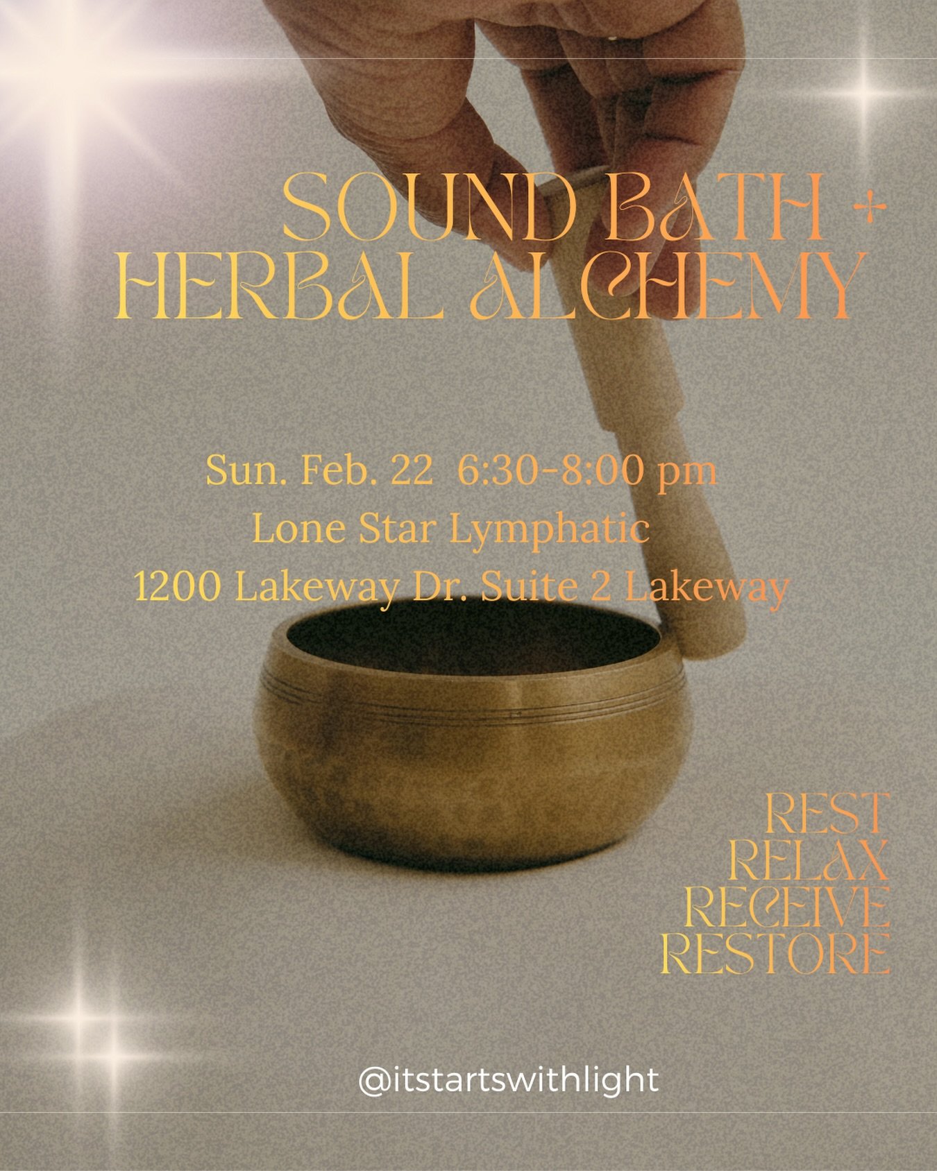 Join us for an evening Sound Bath and restorative Herbal Tea. A moment just for you. A moment to rest, relax, receive, and restore.
Immerse yourself in a soothing Sound Bath filled with the therapeutic tones of crystal singing bowls, chimes, nature s