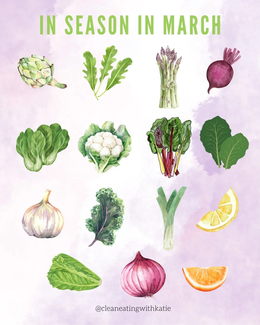 Happy March Y&rsquo;all! 

We start to see the return of the bitter greens as we welcome spring ☀️🌱. Arugula (or rocket as the Europeans call it) is my favorite green, a little bitter, a little pepper-y. Asparagus season also arrives this month, and