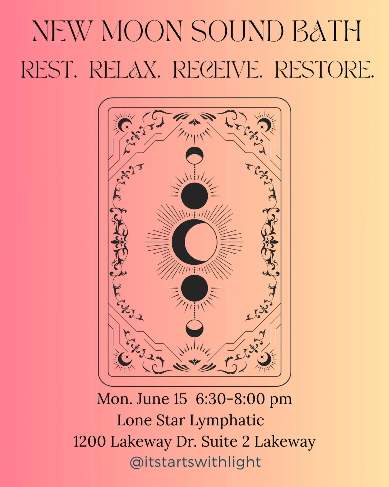 🌙 Join Me for a June Sound Bath + Herbal Alchemy 

🌙A moment just for you. A moment to rest, relax, receive, and restore.

🌙Immerse yourself in a soothing Sound Bath filled with the therapeutic tones of crystal singing bowls, chimes, nature sounds
