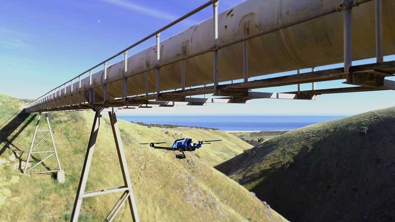 Vulcan SX flying a pipeline inspection with the OGI Scout payload