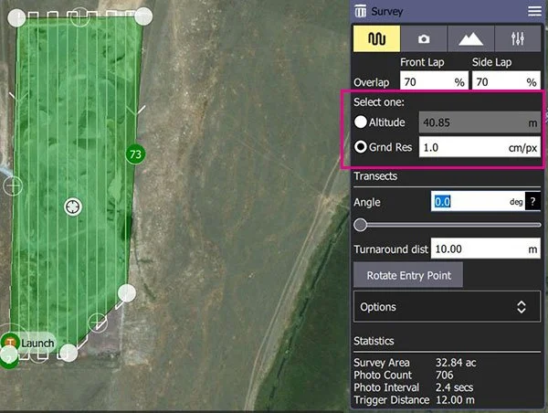 How to Plan a Survey Flight and Determine Ground Sample Distance in QGroundControl