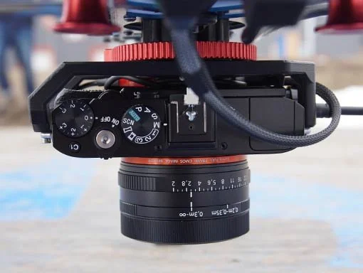 Nadir mounted camera showing settings for an aerial survey