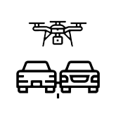 Black icon of a public safety drone