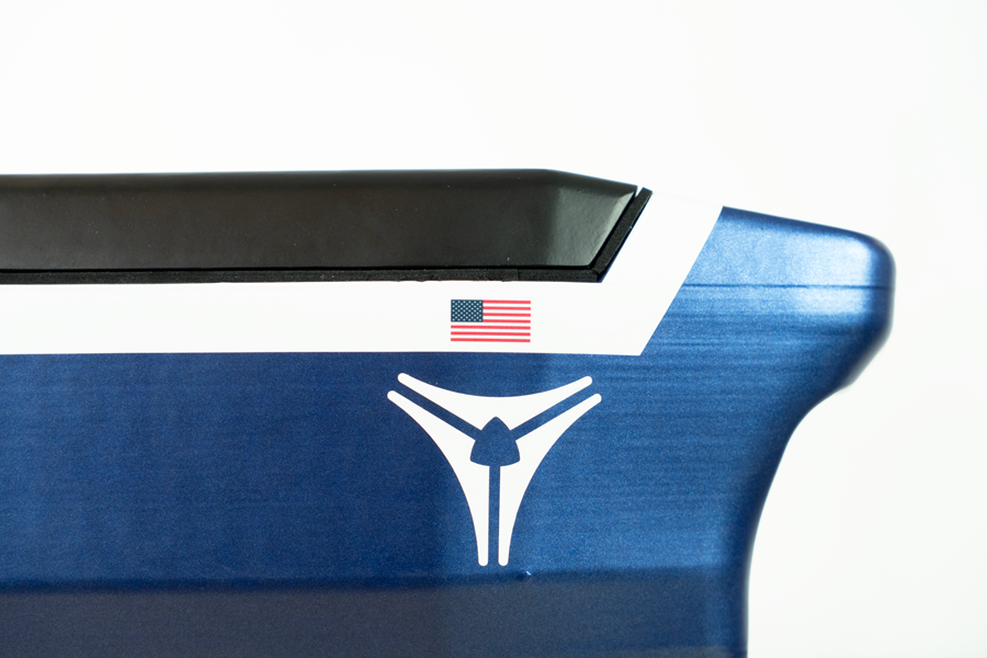 Close up of side of Vulcan SX showing logo and flag detail