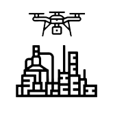 Black icon of an oil & gas derone