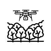 Black icon of an environmental and firefighting drone