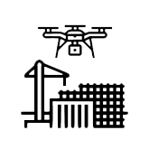 Black icon of an AEC drone