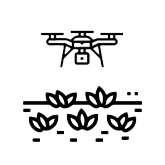 Black icon of an agriculture drone