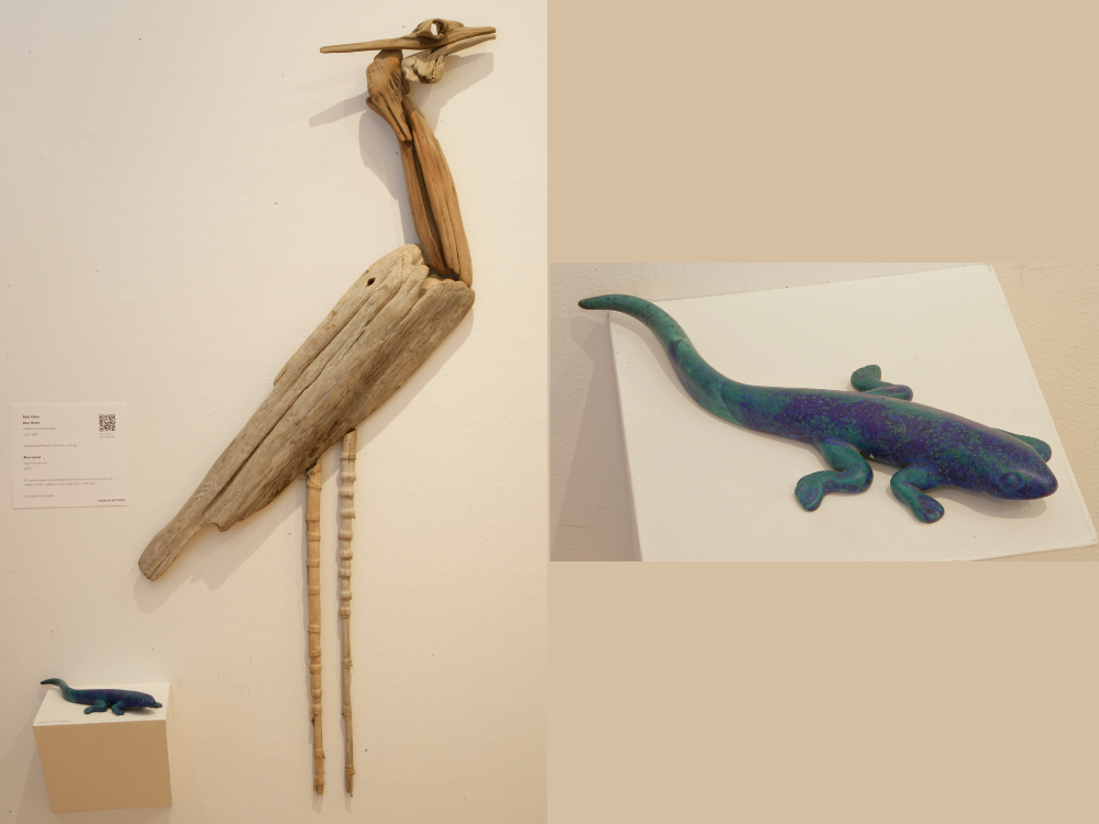 Bob Yates, Blue Heron, 2001 and Blue Lizard, 2012