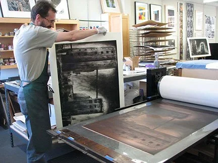 David Avery pulling a print of Third Street Factory-3.jpg