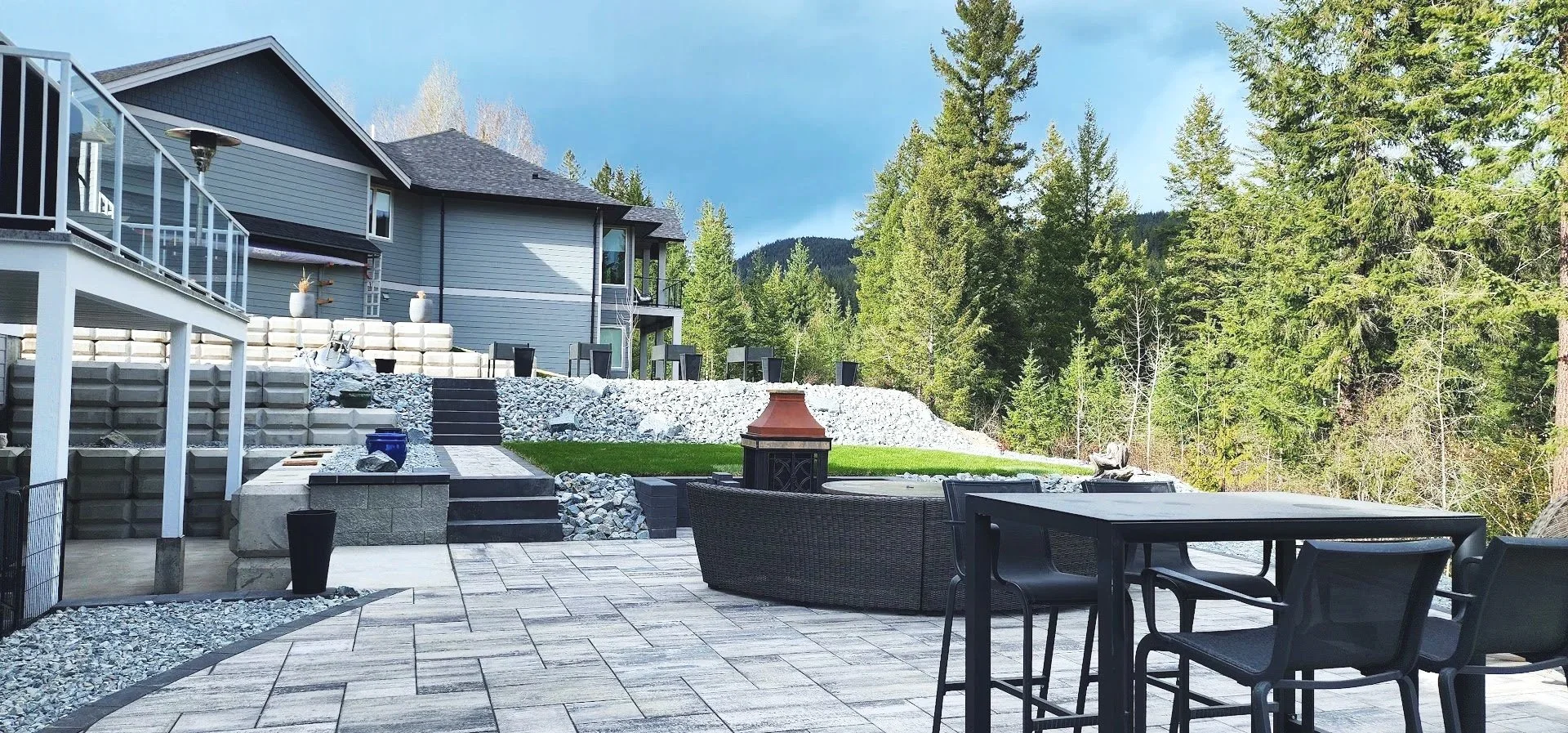 Modern backyard patio design in Blind Bay