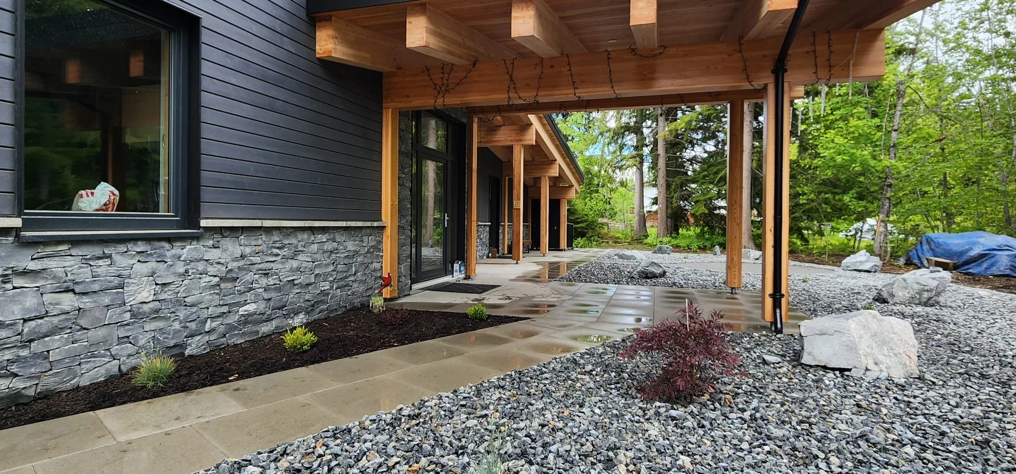 Modern hardscape installation in Salmon Arm