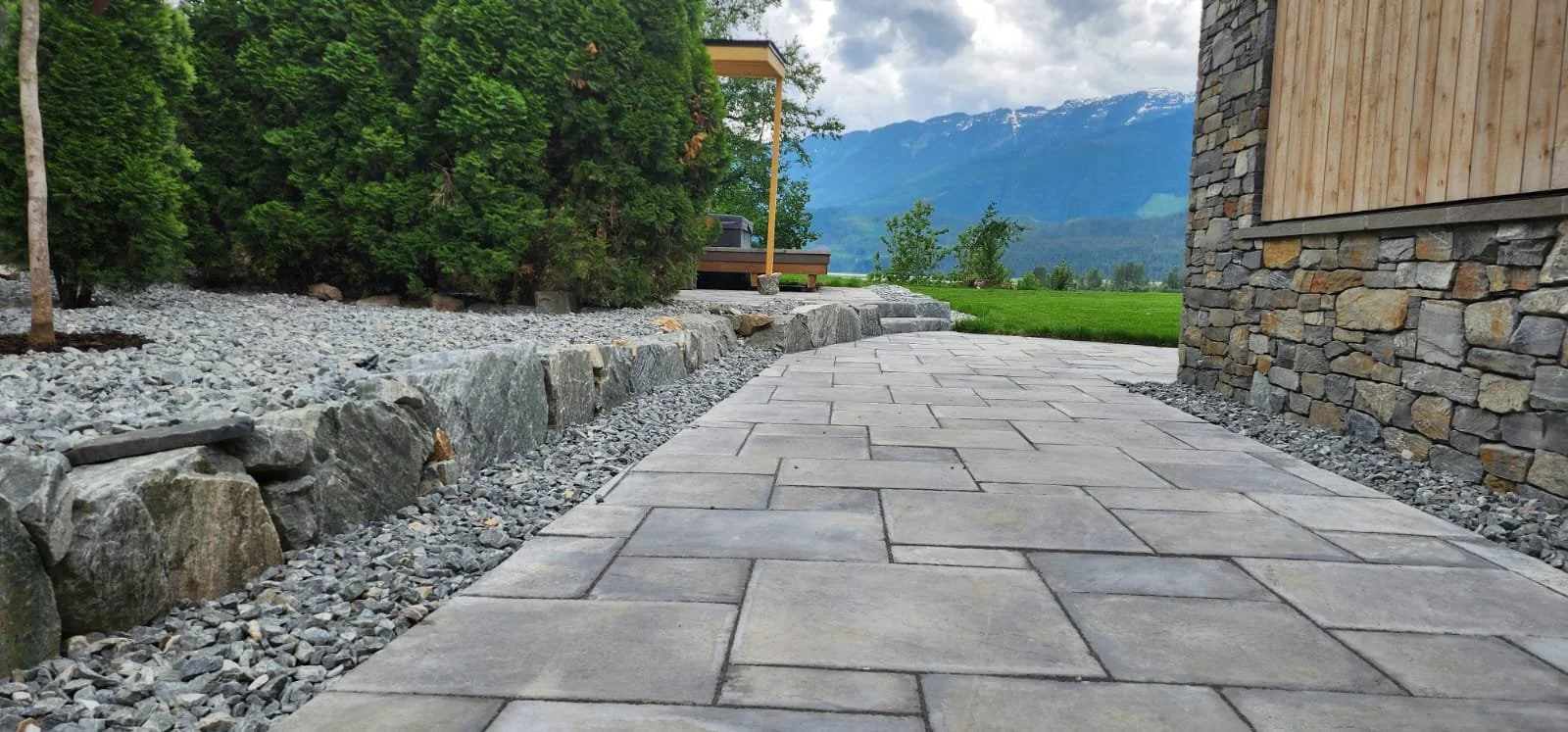 Retaining wall and patio project in Salmon Arm