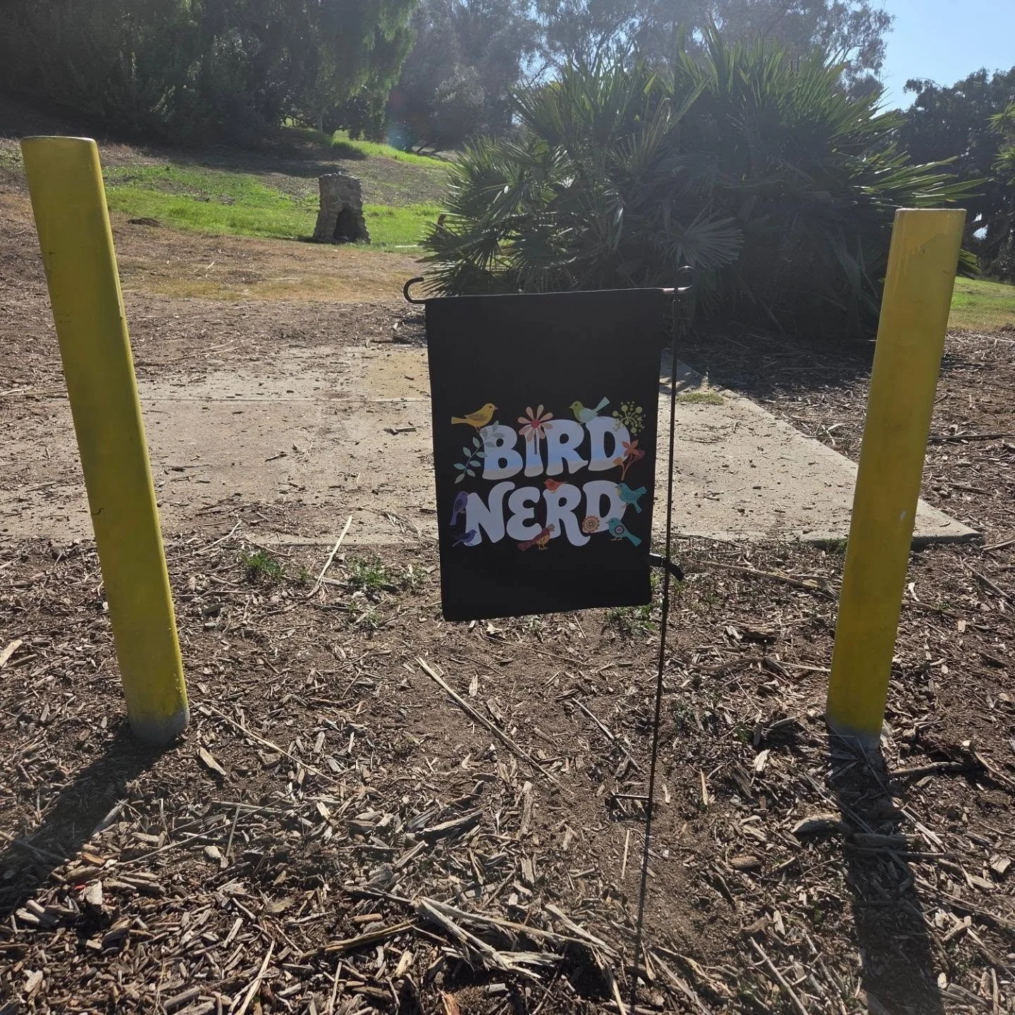 We're here y'all! Look for the Bird Nerd flag on the edge of the parking lot

We just saw a great-horned owl!!!