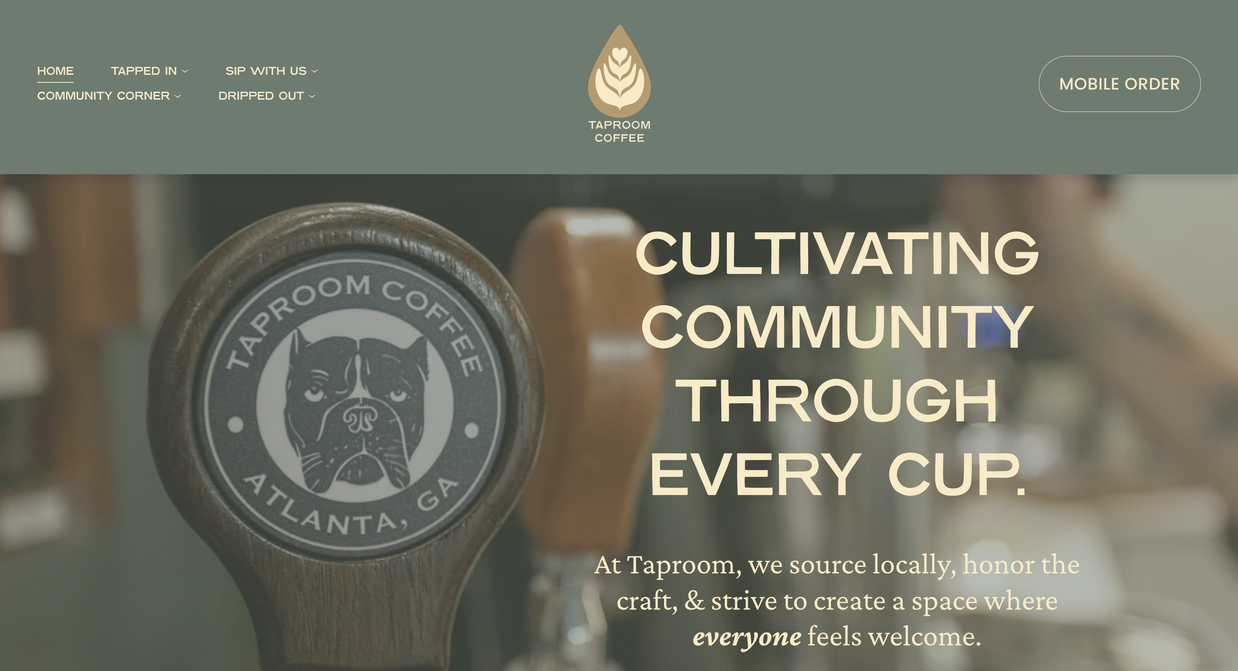 Taproom Coffee rebuilt web hero. Saw an overall 10% decrease in bounce rate and 36% increase in unique site visitors in the first 60 days.