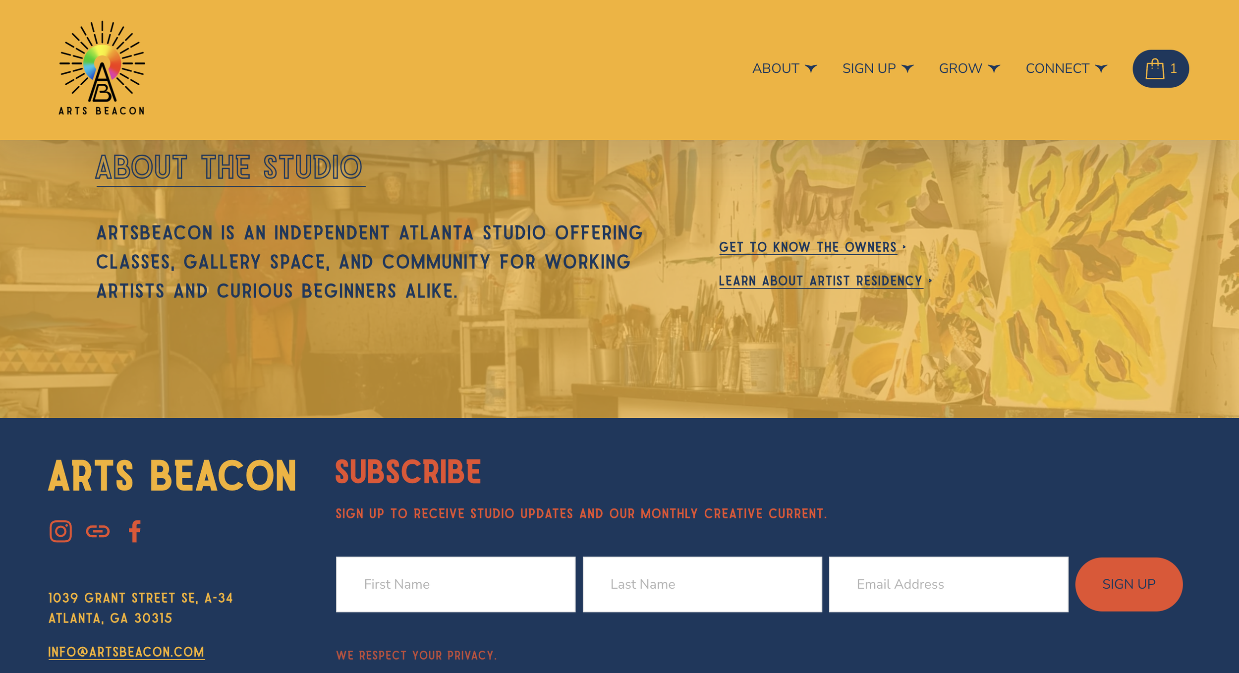 An audience capture at the entry point. Building an owned email list that gives Arts Beacon a direct line to its community independent of algorithm-driven platforms.