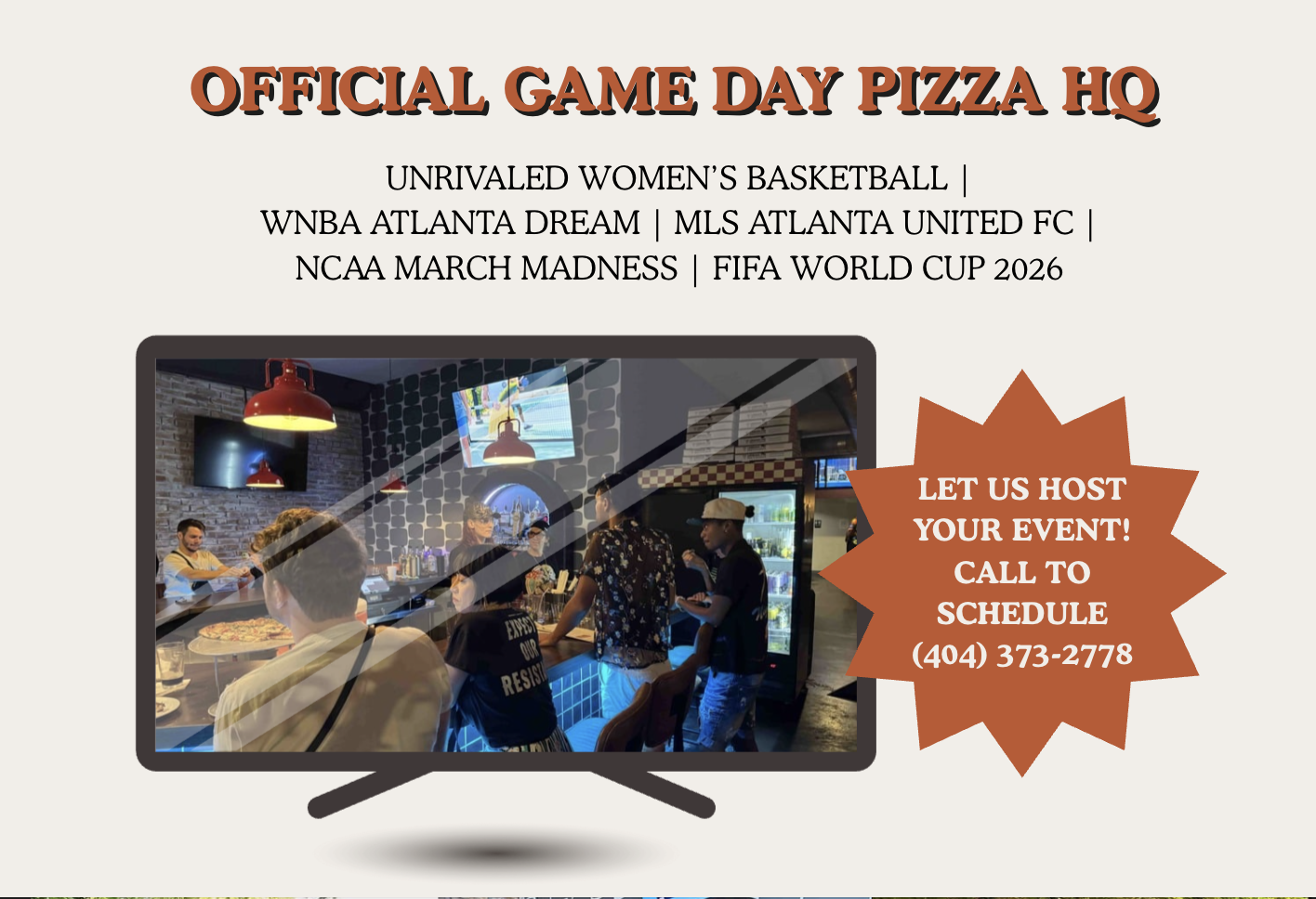 Urban Pie web rebuild highlighting its unique value as neighborhood viewing hub for major sporting events.