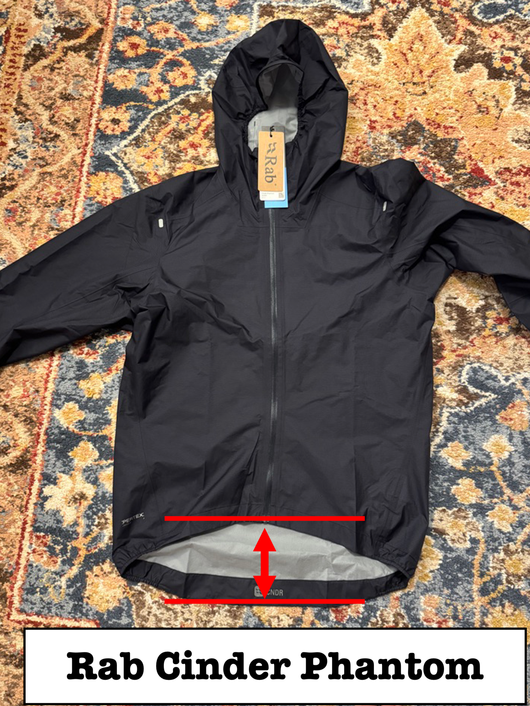 Rab Cinder Phantom cycling cut short front longer back